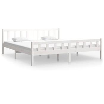Rám postele bílý masivní dřevo 180 × 200 cm Super King, 810695 (810695)