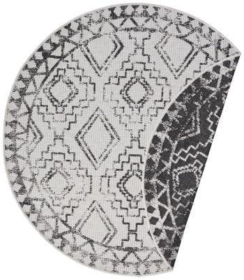 Mujkoberec Original Kusový koberec Mujkoberec Original Nora 105020 Black Creme kruh - 160x160 (průměr) kruh cm Bílá