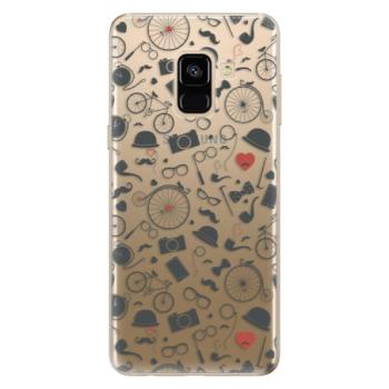 Odolné silikonové pouzdro iSaprio - Vintage Pattern 01 - black - Samsung Galaxy A8 2018