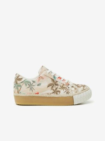 Desigual béžové tenisky Shoes Street Camoflowers