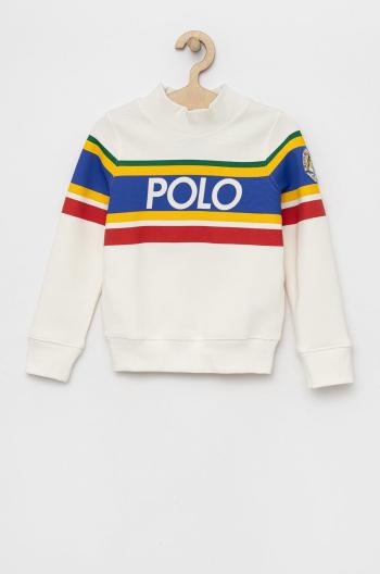 Dětská mikina Polo Ralph Lauren bílá barva, s potiskem