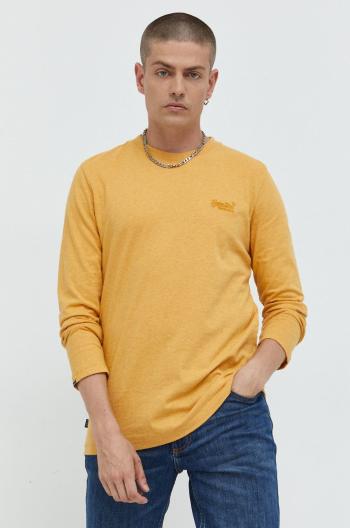 Tričko s dlouhým rukávem Superdry oranžová barva