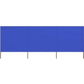 3dílná zástěna proti větru látková 400 x 120 cm azurově modrá (47147)