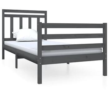 Rám postele šedý masivní dřevo 90 × 190 cm Single, 3100621 (3100621)