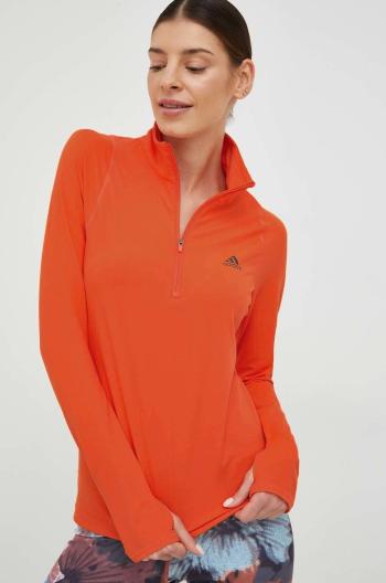 Běžecké triko s dlouhým rukávem adidas Performance Run Fast oranžová barva, s pologolfem