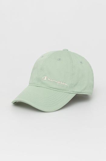 Bavlněná čepice Champion 805558 zelená barva, s aplikací