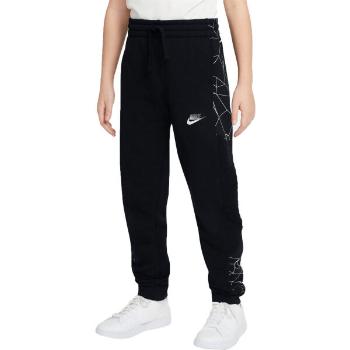 Nike NSW PANT CLUB AOP B Chlapecké tepláky, černá, velikost XS