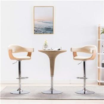 Barové stoličky 2 ks krémové ohýbané dřevo a umělá kůže (283116)