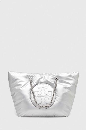 Kabelka Tory Burch Ella Metallic Puffy Chain stříbrná barva, 152451.040