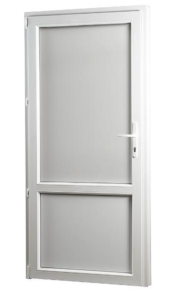 Skladova-okna Vedlejší vchodové dveře PREMIUM plné levé 980 x 2080 mm barva bílá Výplň panel PVC bílý 25 mm