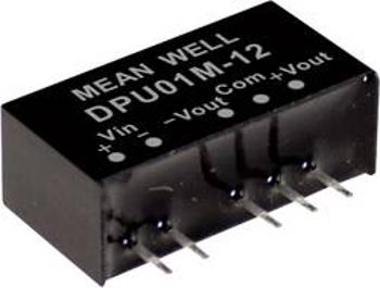 DC/DC měnič napětí, modul Mean Well DPU01N-12, 42 mA, 1 W, Počet výstupů 2 x