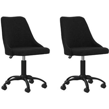 Otočné jídelní židle 2 ks černé textil, 330880 (330880)