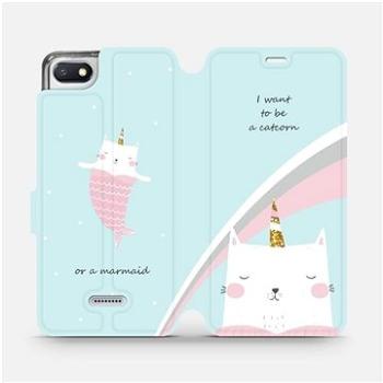 Flipové pouzdro na mobil Xiaomi Redmi 6A - MH11S Kočička - I want to be a catcorn or a marmaid (5903226758791)