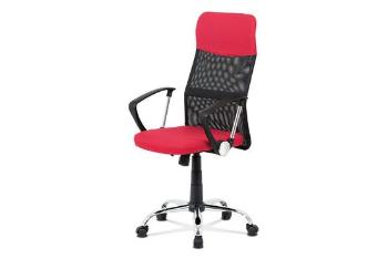 Autronic KA-V204 RED Kancelářská židle, červená látka, černá MESH, houpací mech, kříž kovový