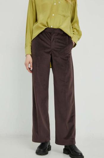 Kalhoty Levi's dámské, hnědá barva, široké, high waist