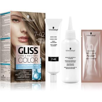 Schwarzkopf Gliss Color permanentní barva na vlasy odstín 7-42 Nude Beige Blonde 1 ks