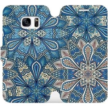 Flipové pouzdro na mobil Samsung Galaxy S7 Edge - V108P Modré mandala květy (5903226130719)