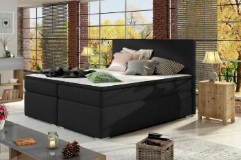 DIVALO kontinentální boxspring postel 180x200, černá