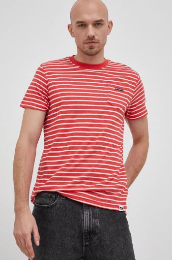 Tričko Pepe Jeans Adone pánský, červená barva, vzorovaný
