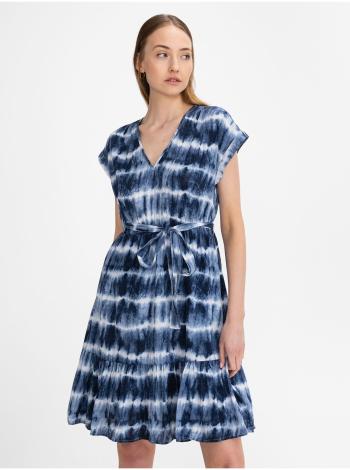 Modré dámské šaty GAP v-neck tie waist dress