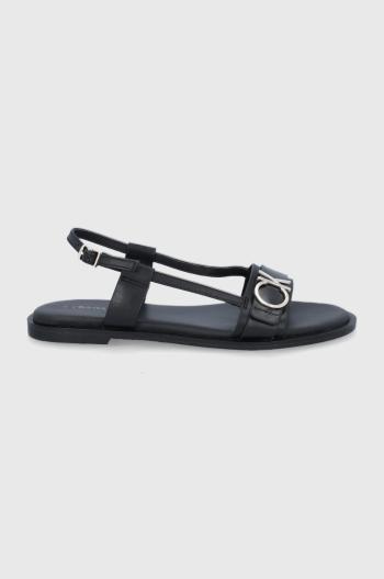 Kožené sandály Calvin Klein dámské, černá barva