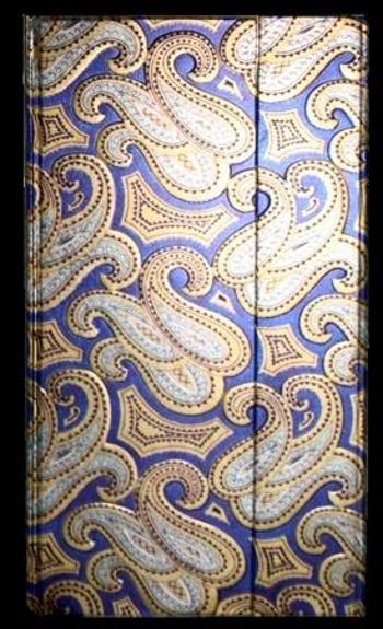 Ivana Kohoutová zápisník s magnetickou klopou 100 x 180 mm modrý se zlatostříbrným ornamentem