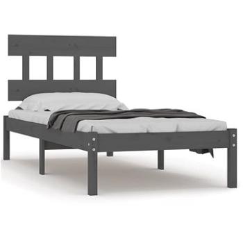 Rám postele šedý masivní dřevo 90 × 190 cm Single, 3104705 (3104705)