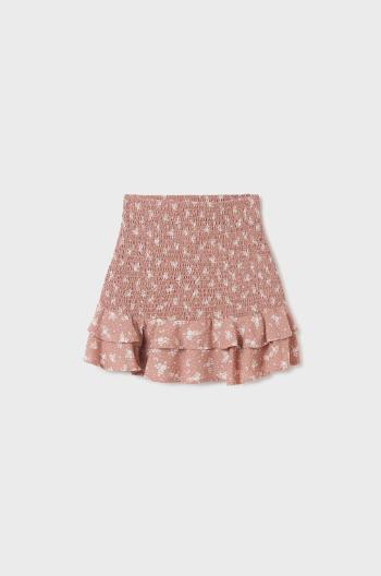 Dětská sukně Mayoral růžová barva, mini, áčková