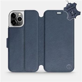 Flipové pouzdro na mobil Apple iPhone 12 Pro - Modré - kožené -   Blue Leather (5903516376360)