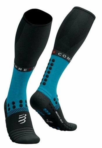 Compressport Full Winter Run Mosaic Blue/Black T4 Běžecké ponožky