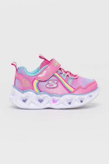 Dětské boty Skechers fialová barva