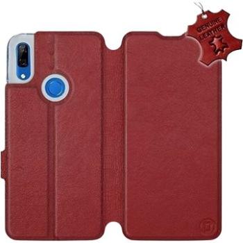 Flip pouzdro na mobil Huawei P Smart Z - Tmavě červené - kožené -   Dark Red Leather (5903226940806)