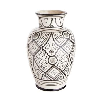 MOROCCO Váza 33 cm - bílá/černá
