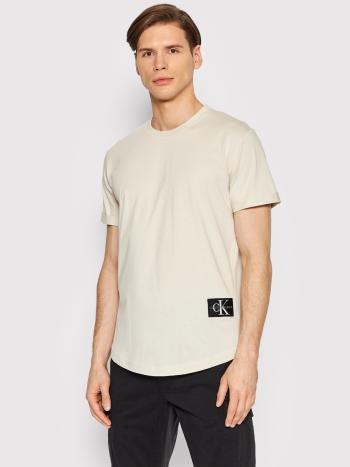 Calvin Klein pánské béžové tričko - S (ACF)
