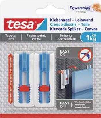 Tesa® lepicí hřebíky promítací plátno s motorkem,nastavitelný, tapety&omítka, 2x 1 kg bílá tesa Množství: 2 ks