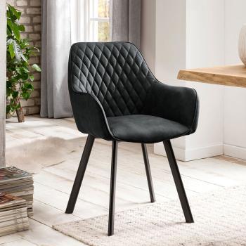 Jídelní židle – šedá koženka