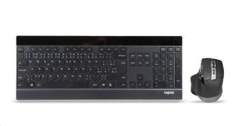 RAPOO set klávesnice a myš 9900M multi-mode bezdrátový ultra-slim CZ/SK, černá, 6940056193490