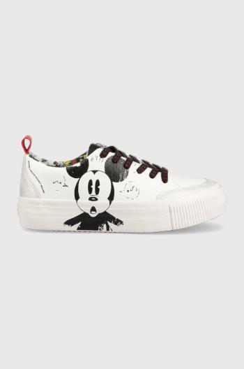 Sneakers boty Desigual Mickey bílá barva