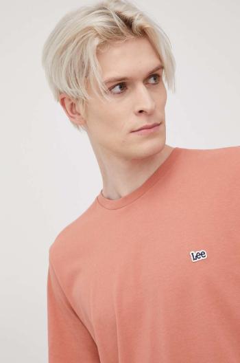 Bavlněné tričko Lee oranžová barva