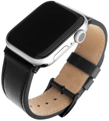 Fixed Kožený řemínek Leather Strap pro Apple Watch 42mm/44mm - černý