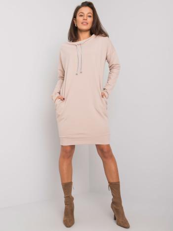 BÉŽOVÉ MIKINOVÉ ŠATY RV-TU-4444.30P-BEIGE Velikost: S/M