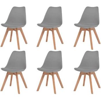 Jídelní židle 6 ks šedé umělá kůže (274851)
