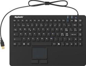 Klávesnice Keysonic KSK-5230IN (CH), silikonová membrána, vodotěsné (IPX7), integrovaný touchpad, tlačítka myši, černá