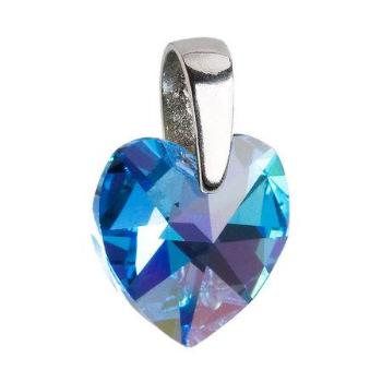 Stříbrný přívěsek s krystaly Swarovski AB efekt modré srdce 34003.4, Tmavě, modrá