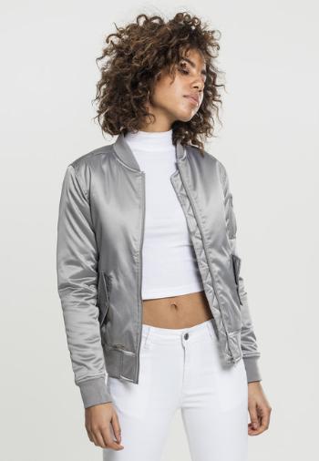 Urban Classics Ladies Satin Bomber Jacket silver - S