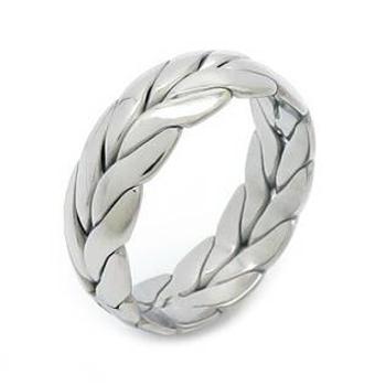 Šperky4U Pánský ocelový prsten proplétaný - velikost 65 - OPR1879-P-65