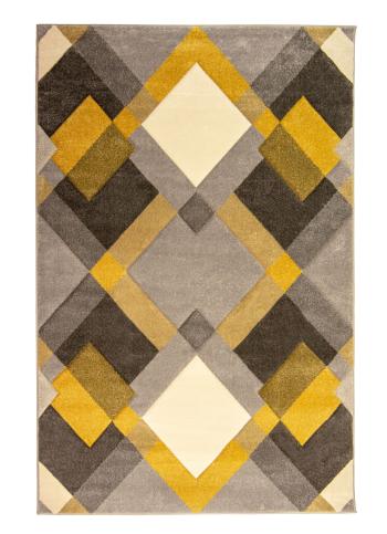 Flair Rugs koberce Kusový koberec Hand Carved Nimbus Grey/Ochre - 120x170 cm Žlutá