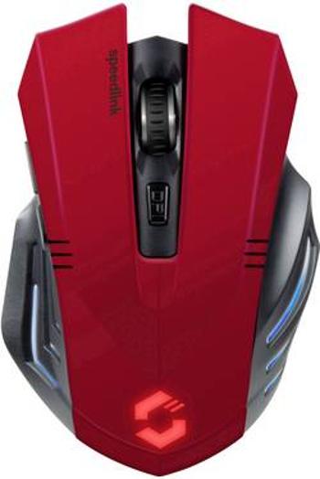 Optická herní myš SpeedLink Fortus Wireless SL-680100-BK-01, s podsvícením, ergonomická, červená, černá