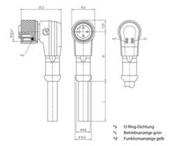 Upravený zástrčkový konektor pro senzory - aktory Lutronic 1206 03 L1 001 2m 1135 spojka, zahnutá, 2.00 m, 1 ks