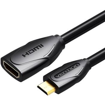 Vention Mini HDMI (M) to HDMI (F) Extension Cable / Adapter 1m Black (ABAAF)